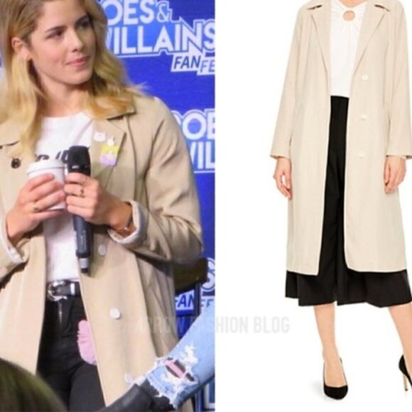 Sandro Trench Coat US L NWT EU 40 Robentine Notch Collar Beige Luxury - Picture 4 of 13